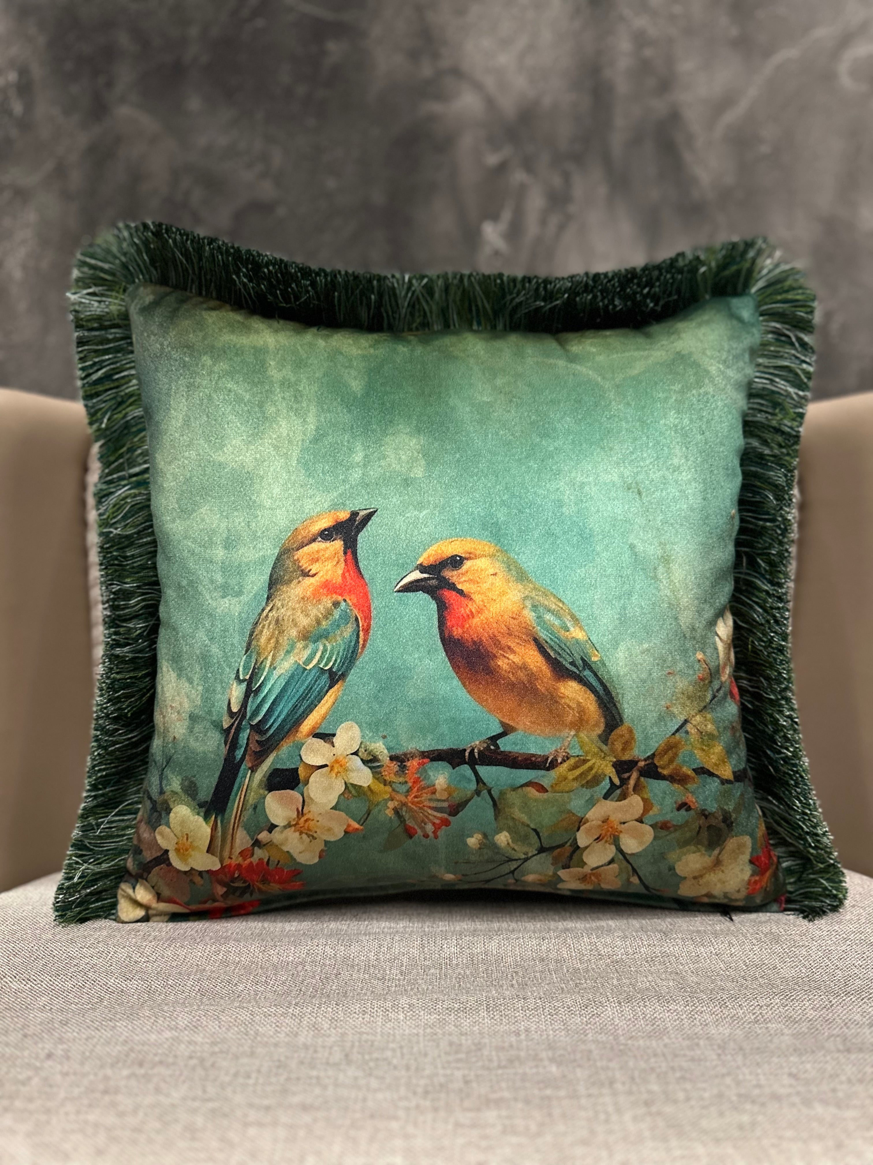 BLEND-9494 GREEN BIRD PILLOWCASE 