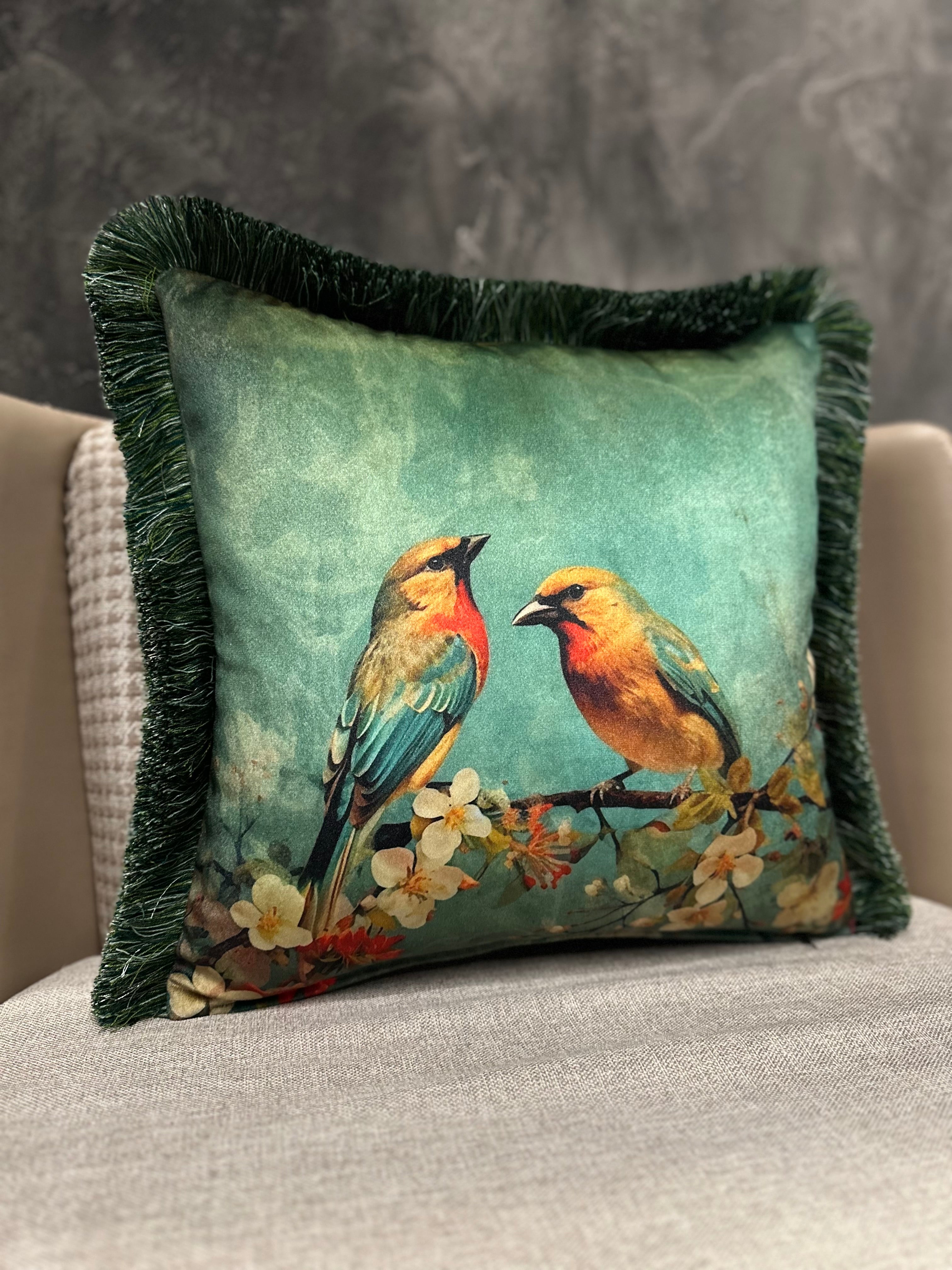 BLEND-9494 GREEN BIRD PILLOWCASE 